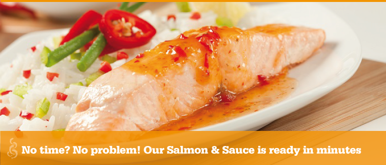 No time? No problem! Our Salmon & Sauce is ready in minutes